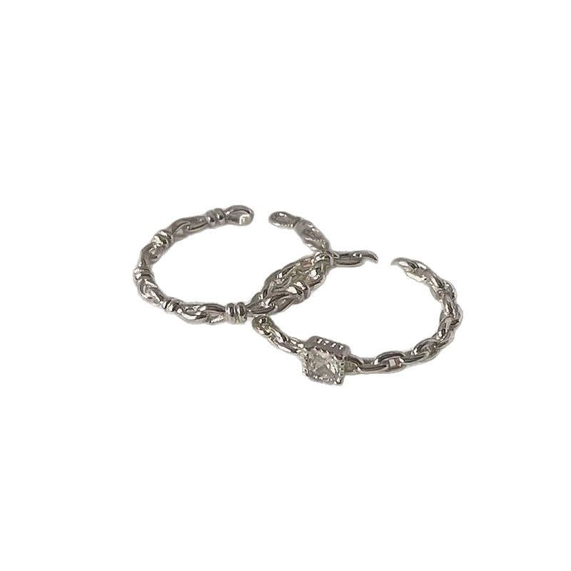 Small Square Diamond Band Ring For Women